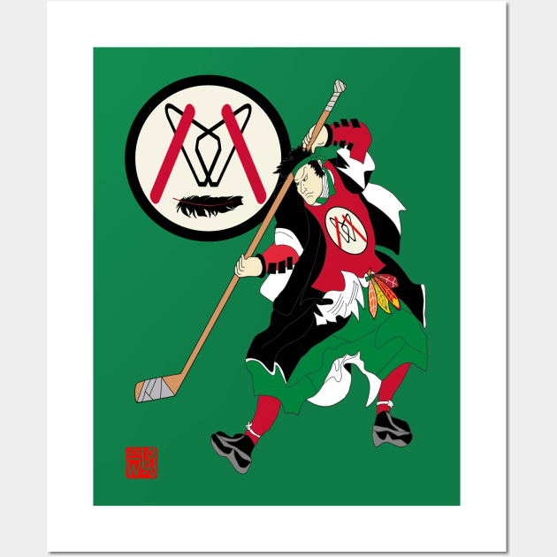 Chicago Blackhawks Samurai Wall Art by BennySensei